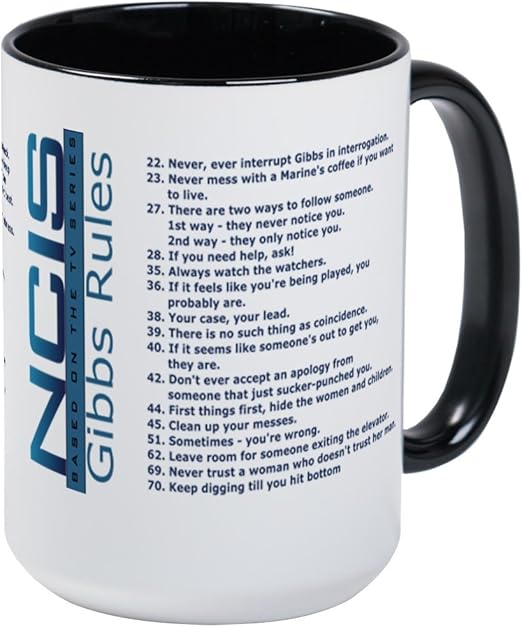 Gibbs Rules Ncis Mugs Cafepress Unique Coffee Mug Coffee Cup