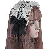 Re-Lady Gothic Lolita Headdress Maid Women Lace Hair Accessories Cute Cosplay Headbands Sweet Hairpin for Lolita Dress Black