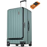 CENSIEN Checked Luggage, Large Suitcase 29 Inch Trunk Luggage with Spinner Wheels, Lightweight ABS+PC Hard Shell with Aluminum Frame, Top Opening, TSA Lock (Green, 1PC)