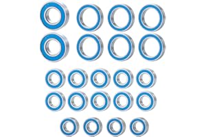 WEFEINO 22PCS Blue Ball Bearing Rubber Sealed Bearing Kit for 1/10 Axial SCX10 90027 RC Crawler Car
