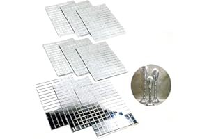 AUTO-PLAZA 1 x 1 cm x 1300 Pcs, 9 Sheets Glass Mosaic Tiles Bulk Square Mirror Tiles Self-Adhesive Real Glass Craft Mini Square & Round