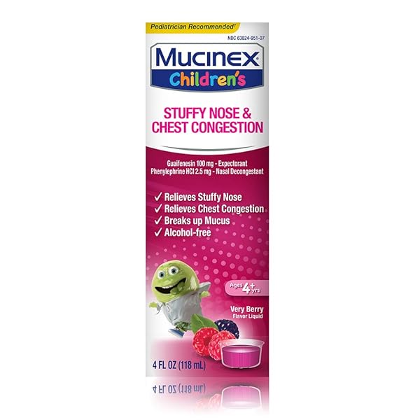 MUCINEX CHILDREN’S STUFFY NOSE & CHEST CONGESTION, MULTI-SYMPTOM...