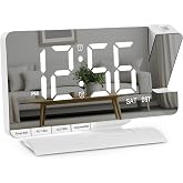 Amgico Projection Alarm Clock,Digital Clock with Projection,7.3" Mirror Clock with 180&deg;Rotating Projector,Dual Alarm with 3 Mode,Bright Adjust,DST,Snooze,Charging Port,5 Levels Volume for Desk Teens