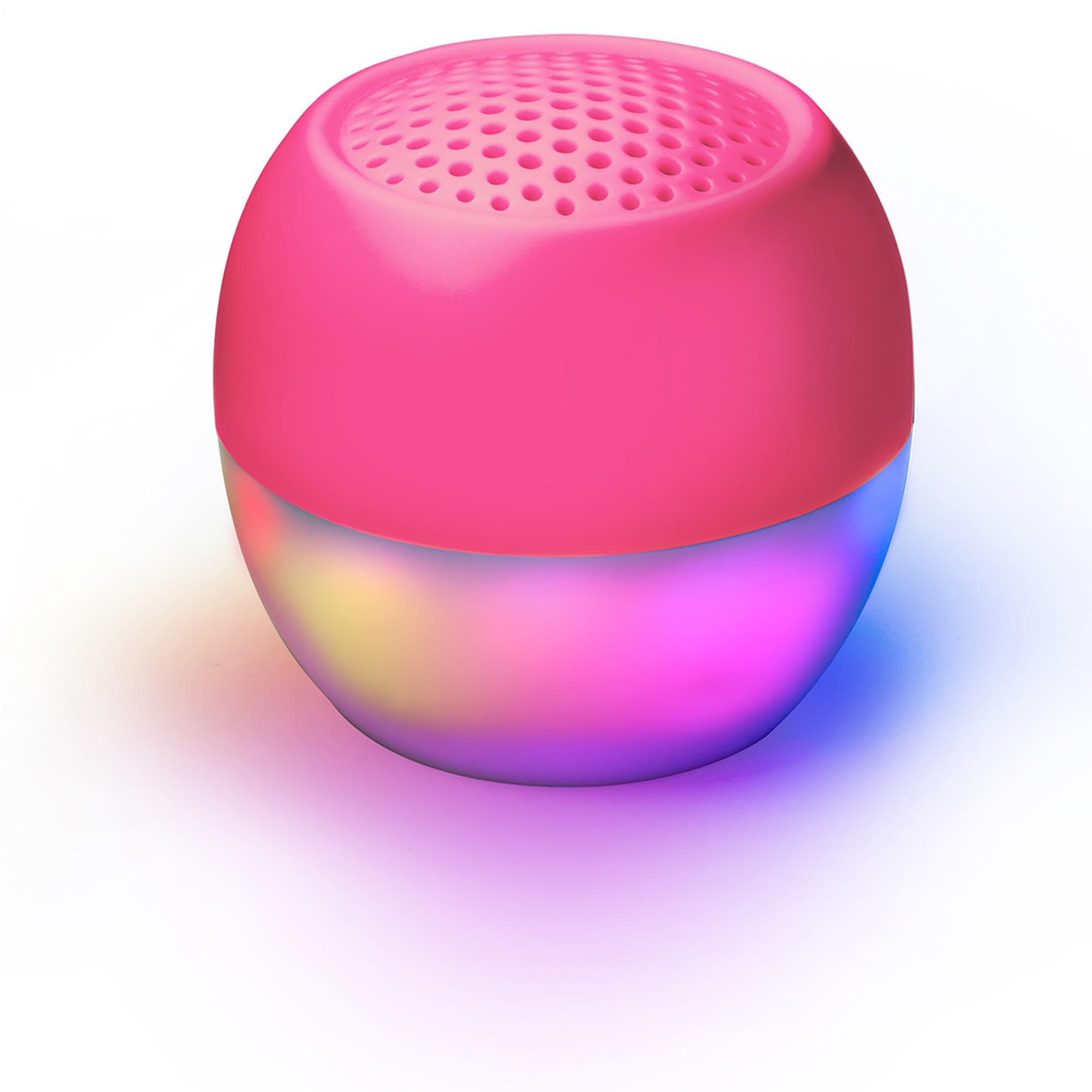 Boompods Soundflare Mini Bluetooth Speaker with Syncing Light Show - Portable IPX6 Waterproof Shower Speaker, 5 Hr Playtime, Made from Ocean-Bound Plastic, Wireless Music & Selfie Control, Pink
