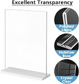 Flow fire A4 Acrylic Sign Holder 2 Pack T-Shape Double-Sided Clear Perspex view 4