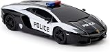 CMJ RC Cars Lamborghini Aventador LP700-4 Police 1:24 2.4GHz Lights view 2