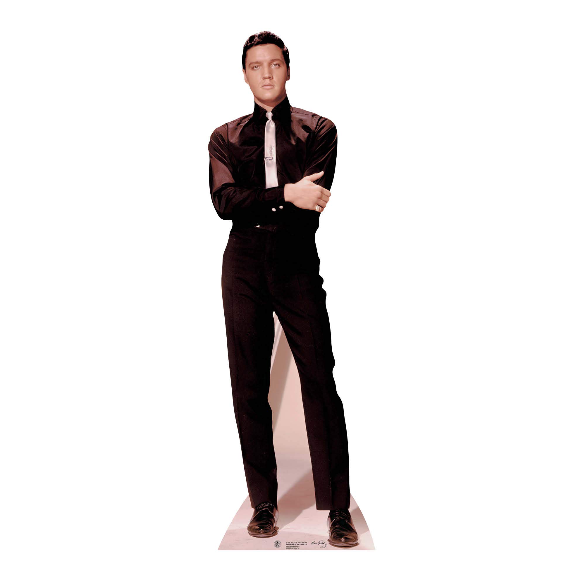 Star Cutouts SC228 Elvis Presley Black & White Lifesize Cardboard Cutout – Vintage Elvis Presley Gift for Collectors & Retro Room Décor