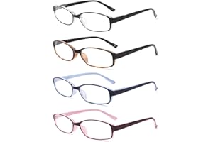 IVNUOYI 4 Pack Reading Glasses Blue Light Blocking with Spring Hinges,Colors Lightweight Readers for Women,Anti Glare UV Comp