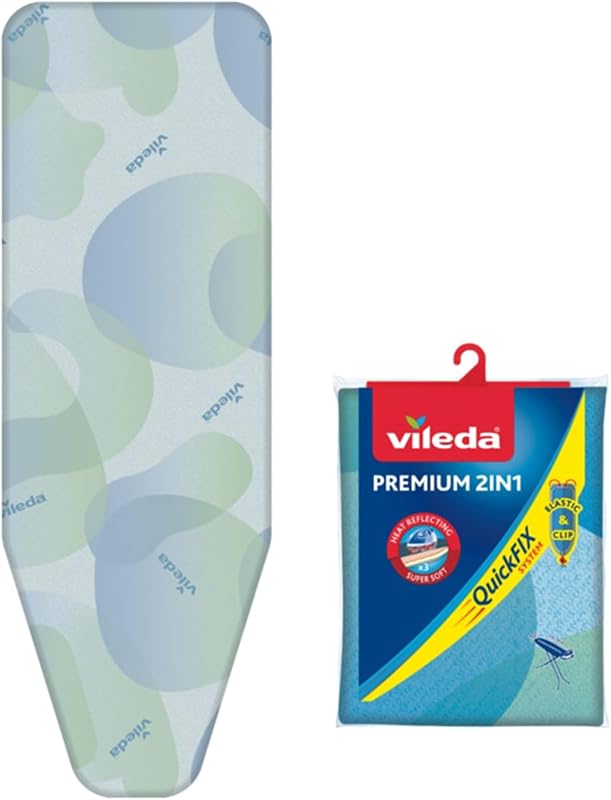 172217 Housse de planche à repasser 2 en 1 de qualité supérieure, adaptée aux planches de 110 à 130 x 30 à 45 cm, ‎bleu / vert