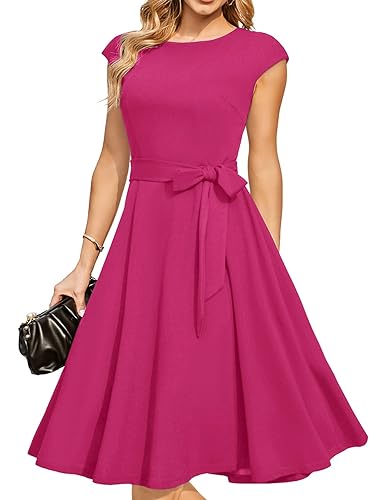 DRESSTELLS Women's Cocktail Dresses, Hot Pink Semi Formal Wedding