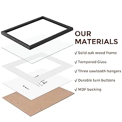 Black Picture Frames 11x14 Set of 3, Light Wood 11