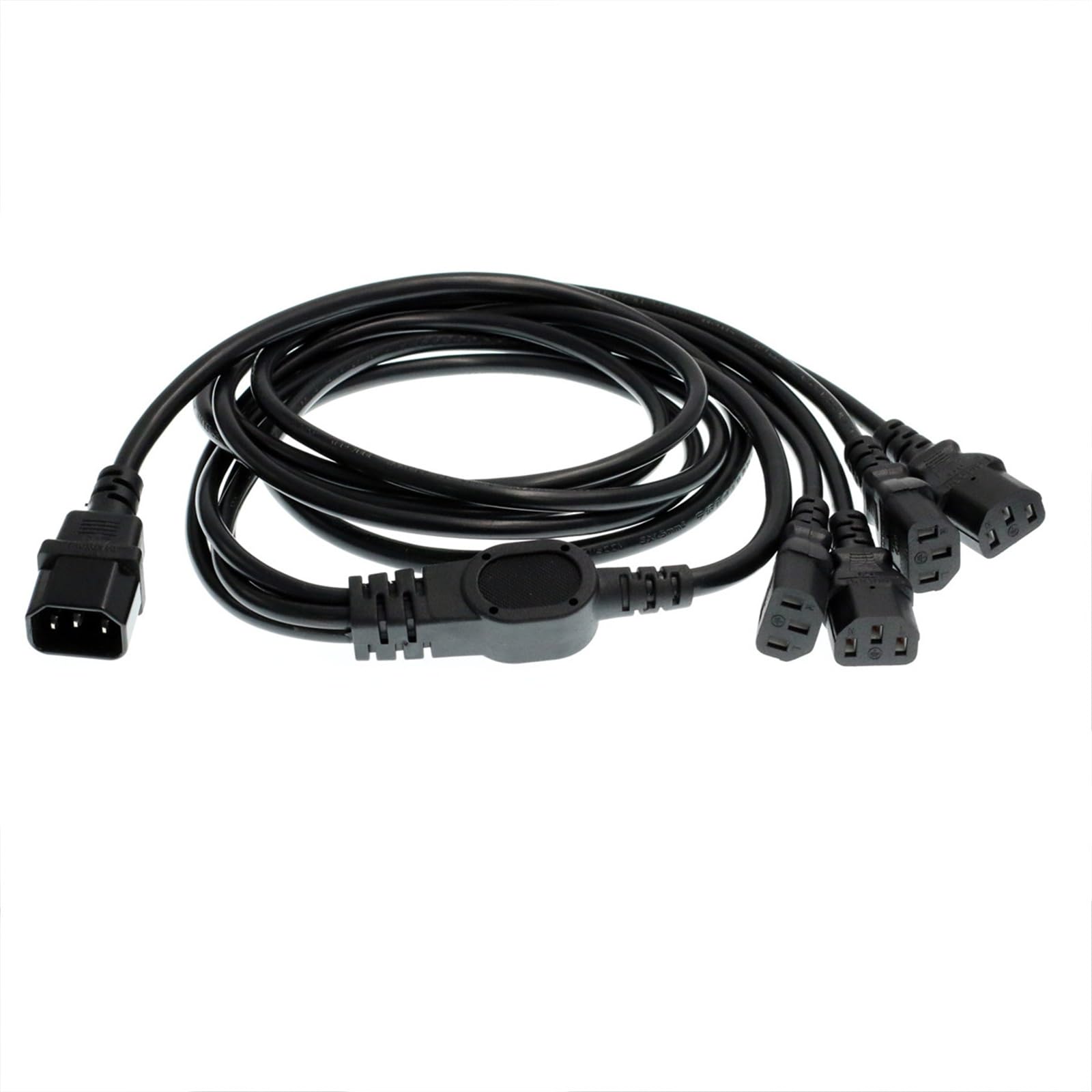 HangTon UPS PDU Computer Monitor PC Power Splitter Cord C14 to 4 x C13 10A 250V Extension Adapter Cable 1.8m
