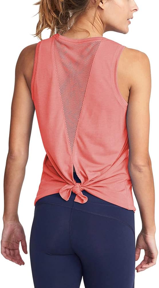 Mippo Womens Cute Workout Clothes Mesh Yoga Tops Exercise Gym Shirts Running Tank Tops