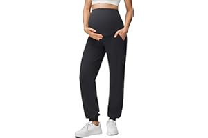 G4Free EverGoing Maternity Pants Stretchy Workout Lounge Pants Over The Belly Pregnancy Joggers with Pockets