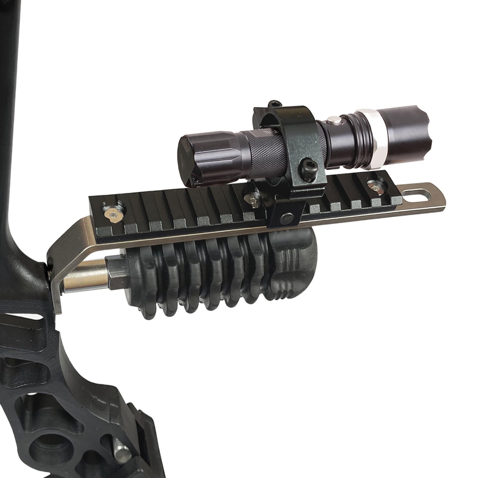 Photo 1 of - QI HUO JU - Archery Bow Flashlight Mount Universal Bowfishing Light Mount Stabilizer Holder for Compound Bow Outdoor Hunting Shooting Accessories