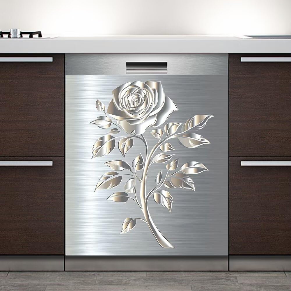 Photo 1 of ** purple flower
Stainless Steel Metal Carving Flower Pattern Dishwasher Magnet Cover Sticker,Anti-Scratch Kitchen Decorative Magnetic Stickers for Fridge Refrigerator Panel,23 x 26inchs