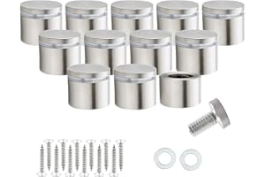 RuoFeng Stainless Steel Wall Mount Glass Standoff Holder Screw Nails Advertising Nails 12 Pcs (25x25mm)