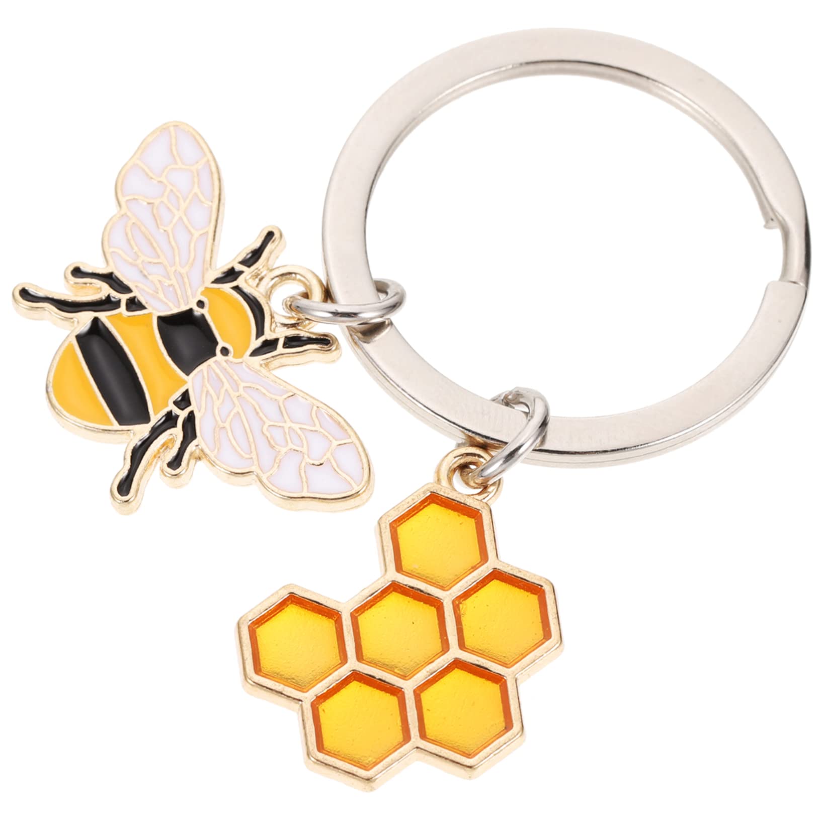 Cartoon Bee Keychain Pendant Adorable Honeycomb Alloy Key Ring for Bags Creative Hanging Keychain Decor for Friends