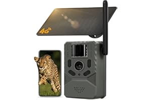 GLEEMALL Cellular Trail Camera 4G Unlimited Data Plan Built-in SIM Card 2K Live Feed Game Camera 0.2s Trigger Solar Powered Trail Camera with Night Vision Motion Activated Waterproof IP66