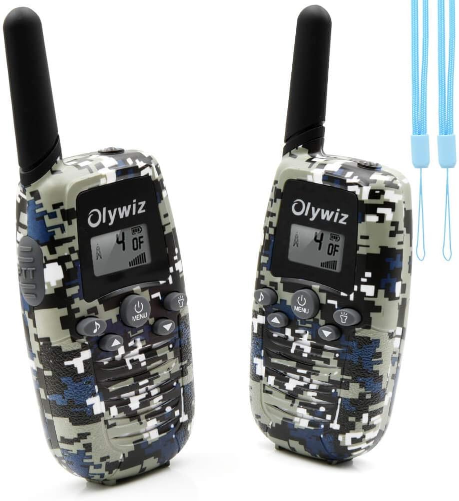 Olywiz Camouflage Walkie Talkies for Boys Girls Pair | Kids Walkie Talkies Toys for 4-12 Years Old | Easy to Use Loud&Clear with Lanyard and Flashlight