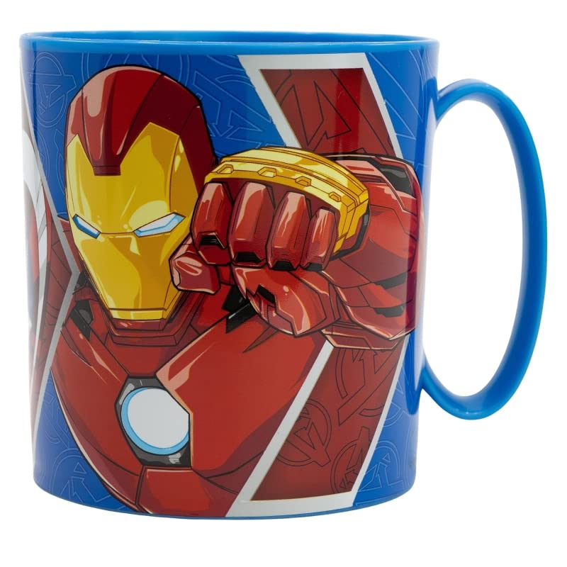 Golddunes Kids 2023 Character Licence Mug 350ML Drinking Re-Usable Plastic Cup Microwave Safe (Avengers Army)