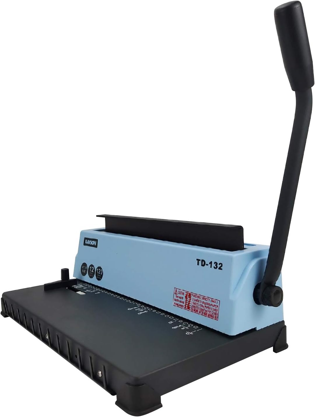 Rayson TD-132 Binding Machine Punch 12 Sheets/Bind 120 Sheets with Sturdy Metal Construction : Office Products