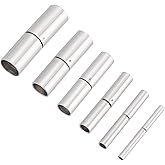 UNICRAFTALE 6 Sets 6 Sizes Bayonet Clasps 304 Stainless Steel Cord End Caps 1.3~6mm Hole Leather Rope Clasps Jewelry Clasps Bracelet Necklace Clasp Fit for 1-6mm Leather Rope