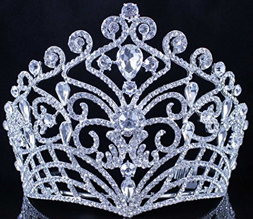 Janefashions Lush Clear Austrian Crystal Rhinestone Tiara Crown Bridal Prom Pageant T11884