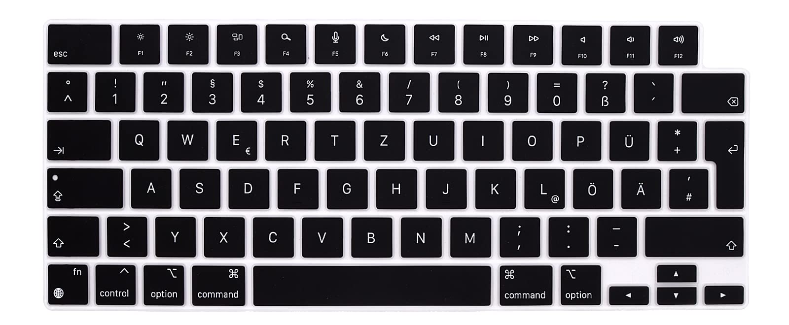 XHLWZR German Language Silicone Keyboard Cover Skin for MacBook 2026 Neo 13"(A18)& Air13.6 15"(M5-M2) & Pro14 16"(M5-M1) A3404 (512G) with touch ID A3448 A3449 EU Layout