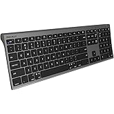 Macally Wireless Bluetooth Keyboard for Mac - Compatible Apple Keyboard or MacBook Pro/Air, iMac - Multi-Device, Up to 3 Devices with 110 Keys, 20 Shortcuts, Numeric Keypad, and Rechargeable