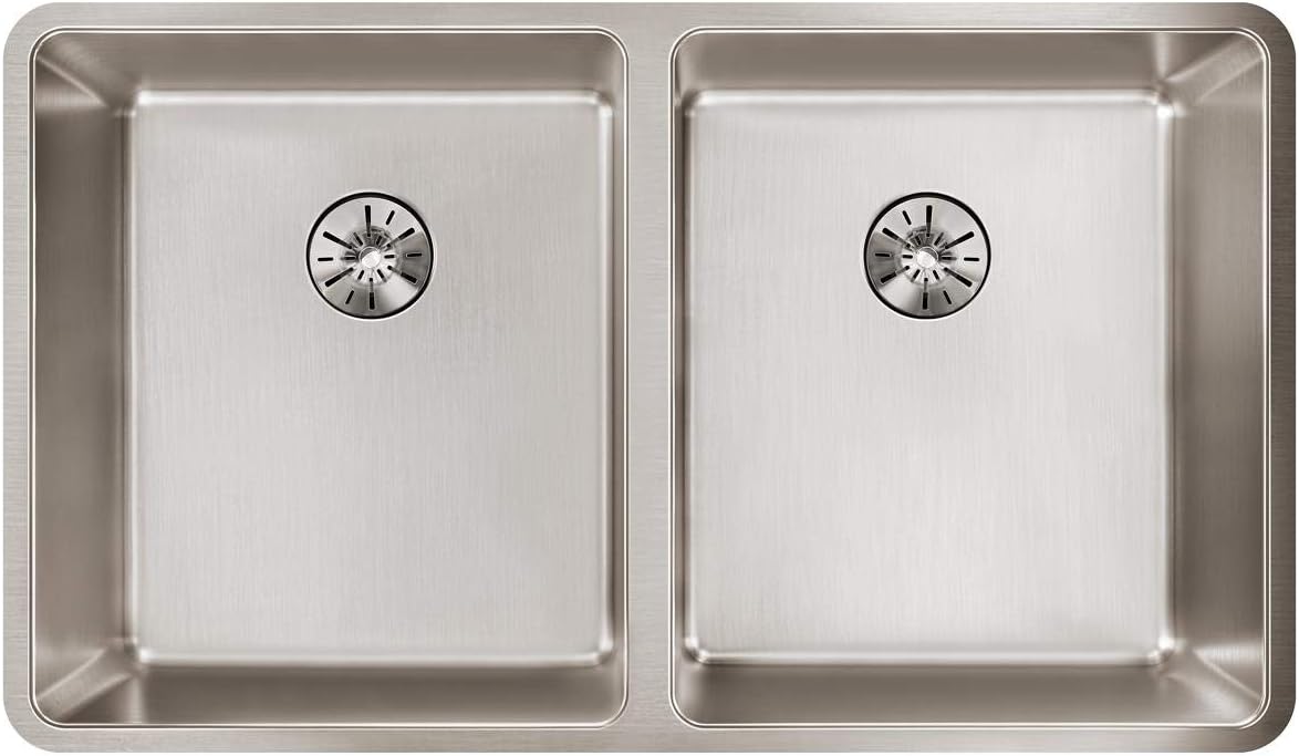 Best Elkay Stainless Kitchen Sink Lustertone Double Bowl