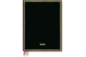 Paperblanks | 2026 Black Edition | Old Leather Collection | 12-Month Planner Flexis | Ultra | Day-at-a-Time | Elastic Band | 432 Pg | 80 GSM