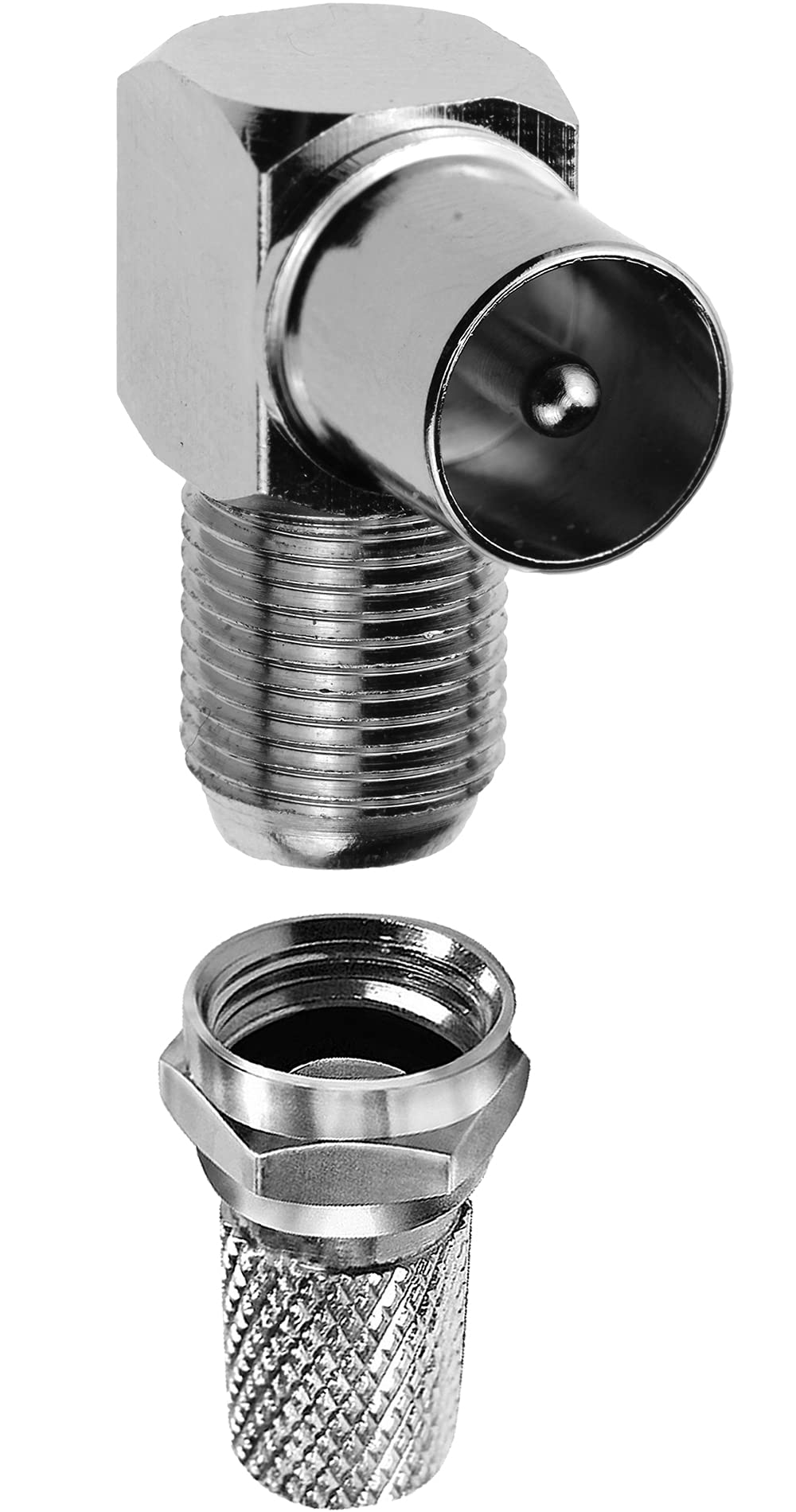 1STec Digital TV Connectors (90° Male + F-Connector)