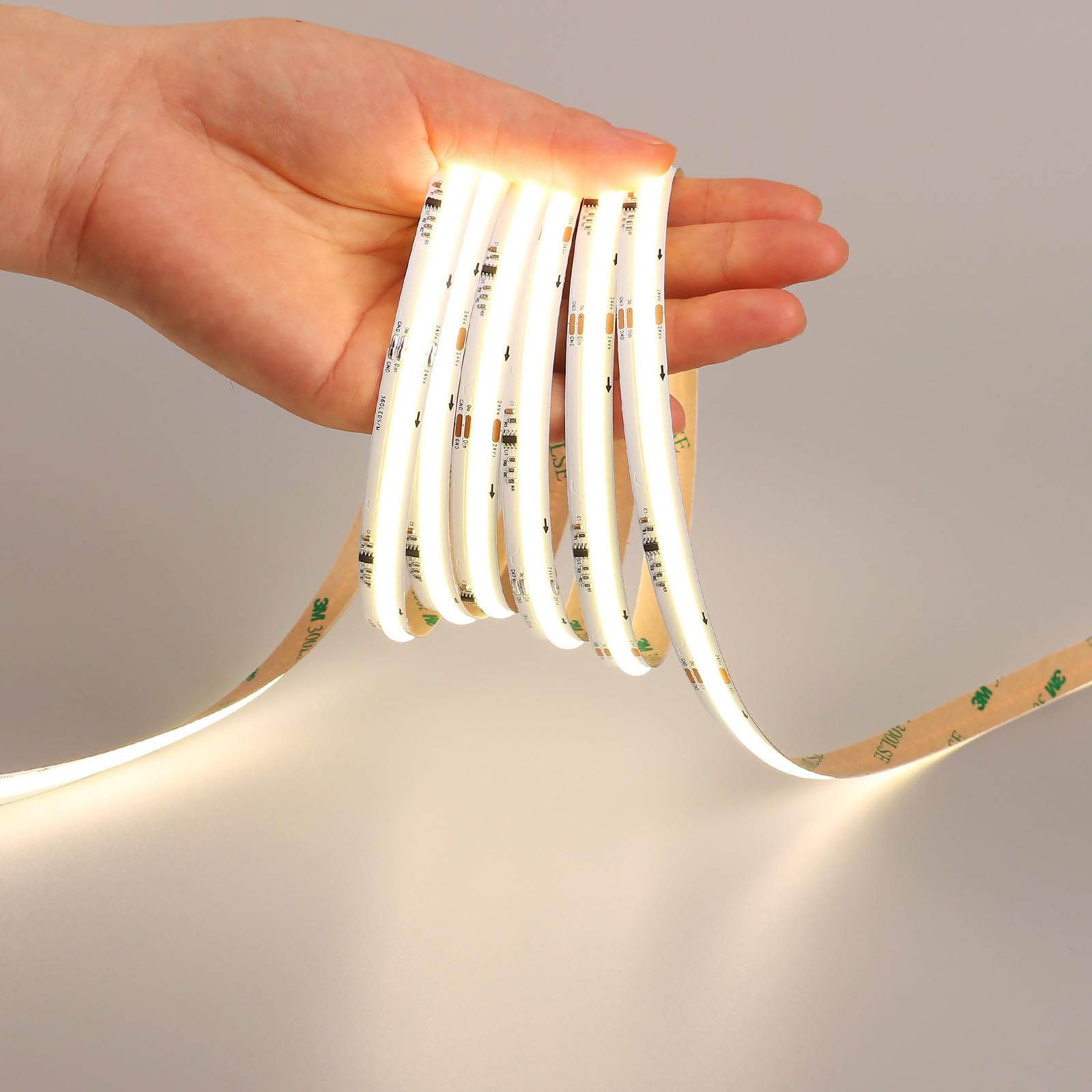 GOMING 24V 10M WS2811 IC COB LED Strip Lights Natural White 4000K Addressable Running Water Effects 360LED/M CRI 93+ IP20 Not Waterproof LED Tape Lights for Home Decor(No Adapter and Controller)