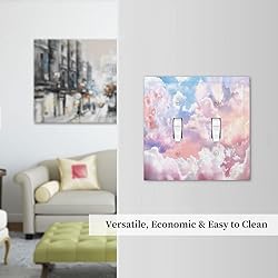 Colorful Abstract Clouds 2 Gang Light Switch Cover