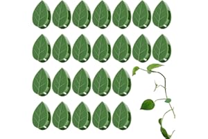 LUCKJUJU 40 Pcs Plant Climbing Wall Fixture Clips Self-Adhesive Hook Vines Traction Clips Invisible Holder Garden Green Leaf Simulation Self-Adhesive Hook Wire Fixing Supporting