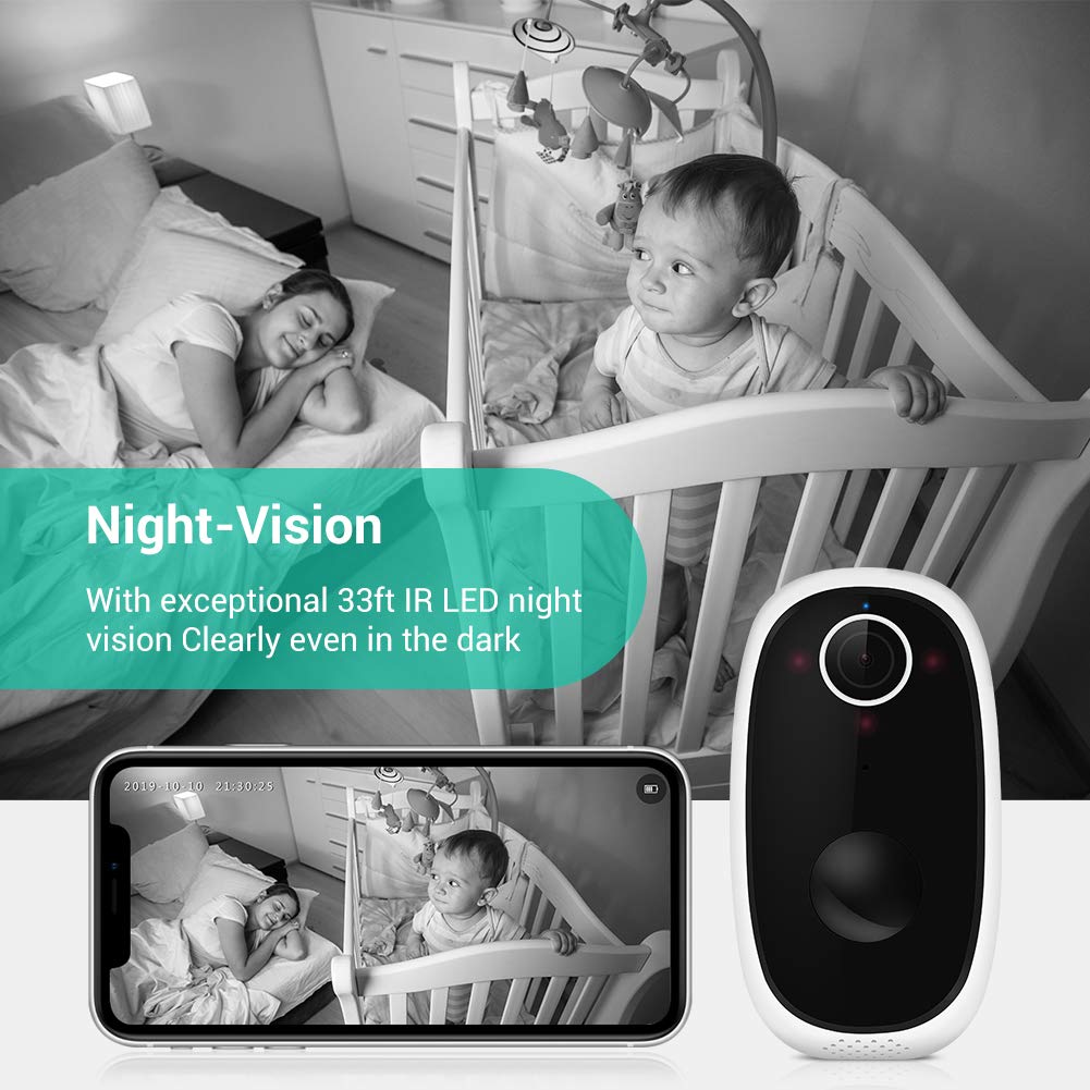 Wireless Rechargeable Battery Powered WiFi Camera, Enow-YL Waterproof Outdoor Home Security Camera 1080P Video Night Vision with PIR Motion Sensor 2 Way Audio (Upgraded 32GB Card Pre-Installed)