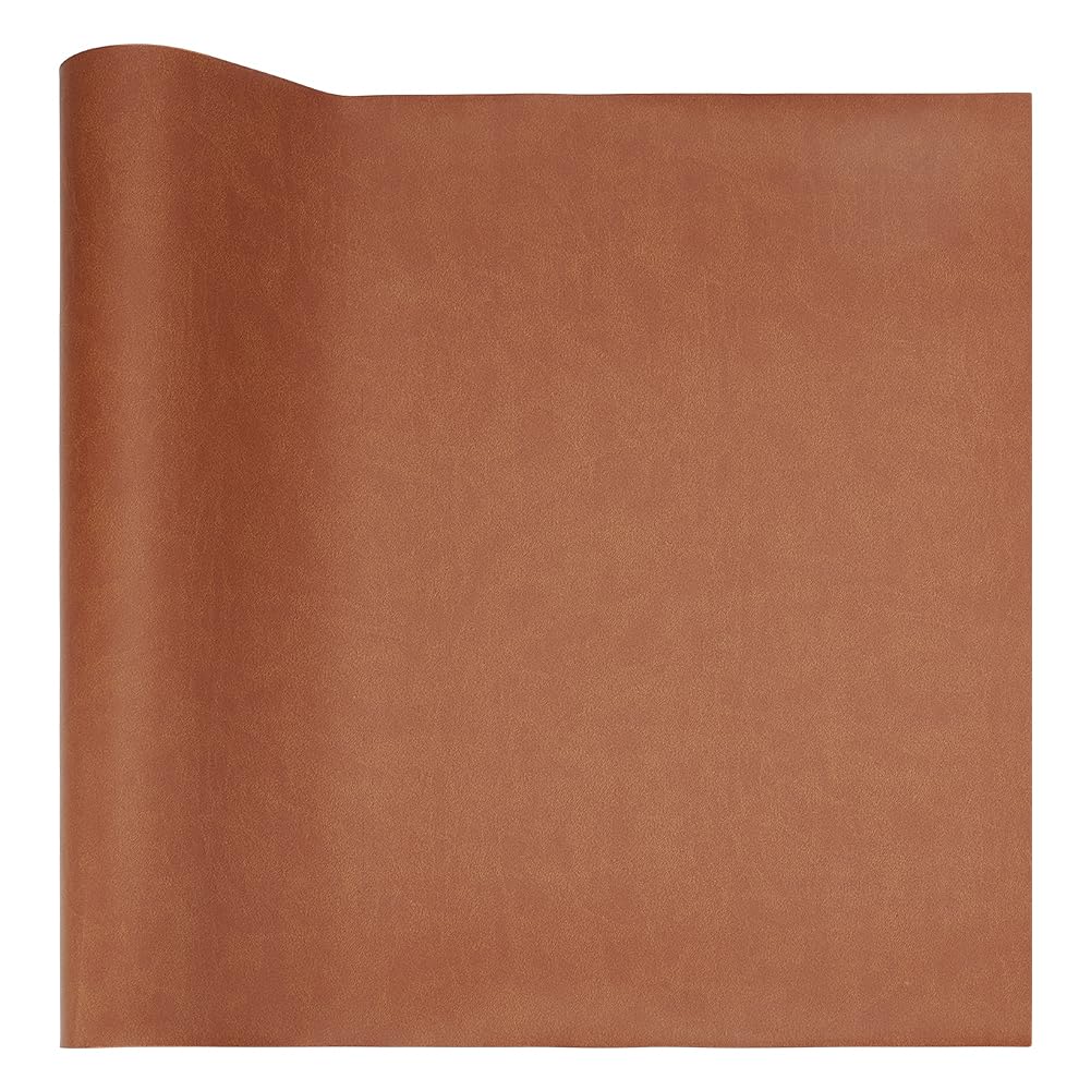WEBEEDY Smooth Brown PU Leather Book Binding Cloth Roll 40cm x 140cm Perfect for DIY Crafts, Book Covers, Wallets