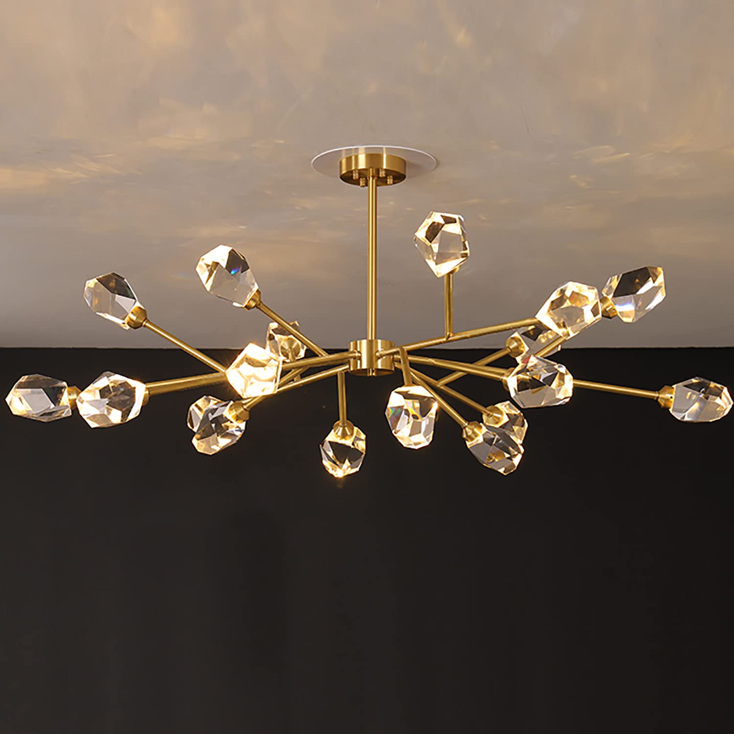 Photo 1 of Sputnik Chandeliers for Dining Room Light Fixture, Modern Crystal Chandeliers, 15 Lights Gold Chandelier for Living Room Bedroom, Dining Room Chandelier Over Table, Kitchen Light Fixtures
