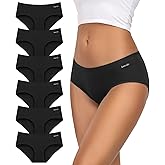 TANSTC Womens Underwear Low Rise Cotton Hipster Panties Soft Stretch Briefs Breathable Ladies Underpants 6 Pack