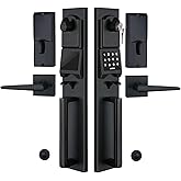 NEWBANG Digital Front Door Handleset with Keypad for Double Doors in Black Finish- Electronic Lockset with Dummy Set
