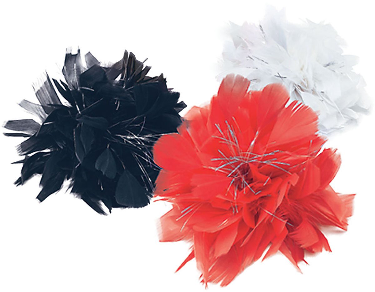 Bristol Novelty BA760 Hair Clip White Feather and Tinsel, Womens, One Size Halloween