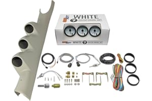 GlowShift Diesel Gauge Package Compatible with Dodge Ram Cummins 2500 3500 2003-2009 - White 7 Color 60 PSI Boost, 1500F EGT 