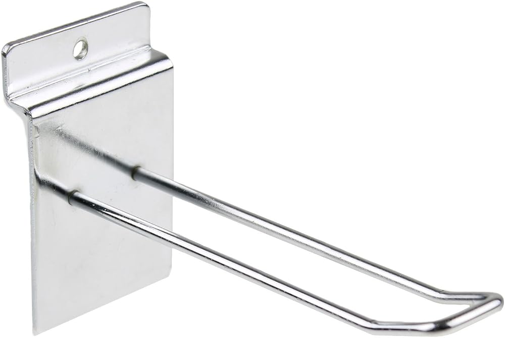 Display Stands Ltd Chrome 150mm Euro Hooks X 50 Slatwall Heavy Duty 6mm Wire
