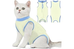 Tiagoboo cat Recovery Suit Soft Cat Surgery Recovery Suit Female Cat Onesie for Cats After Surgery,Cone E-Collar Alternative Anti-Licking Protective Outfit Pet Surgical Recovery Pajama Suit