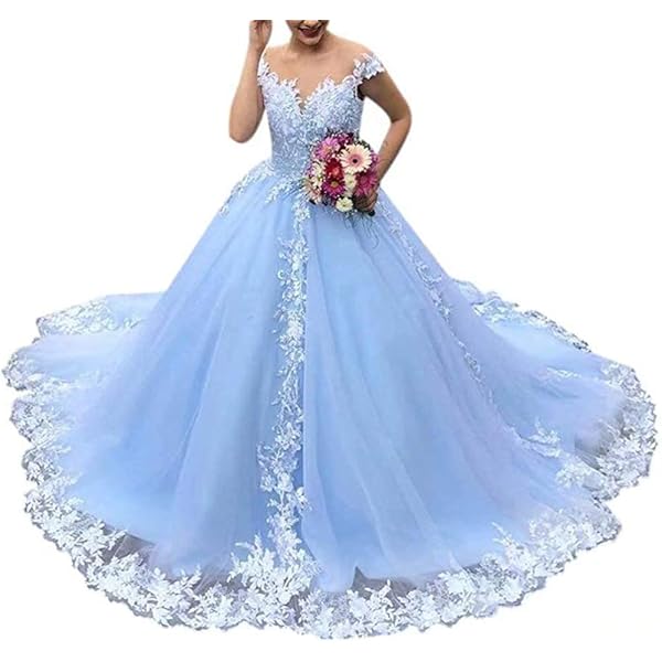 Amazon.com: SDPANLLD Sky Blue Quince Dresses Princess Ball