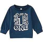 GLIGLITTR Baby Boy 1st Birthday Outfit One Year Old Sweatshirt Birthday Shirt Gift Crewneck Pullover Top Fall Winter Clothes