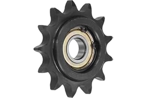 uxcell #40 Chain Idler Sprocket, 12mm Bore 1/2" Pitch 13 Tooth Tensioner, Black Oxide Finished C45 Carbon Steel with Insert S