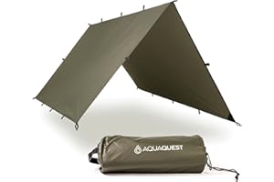 AquaQuest Defender Tarp – Heavy-Duty Waterproof (20,000 mm) Seam-Taped Rain Fly for Camping, Bushcraft & Survival