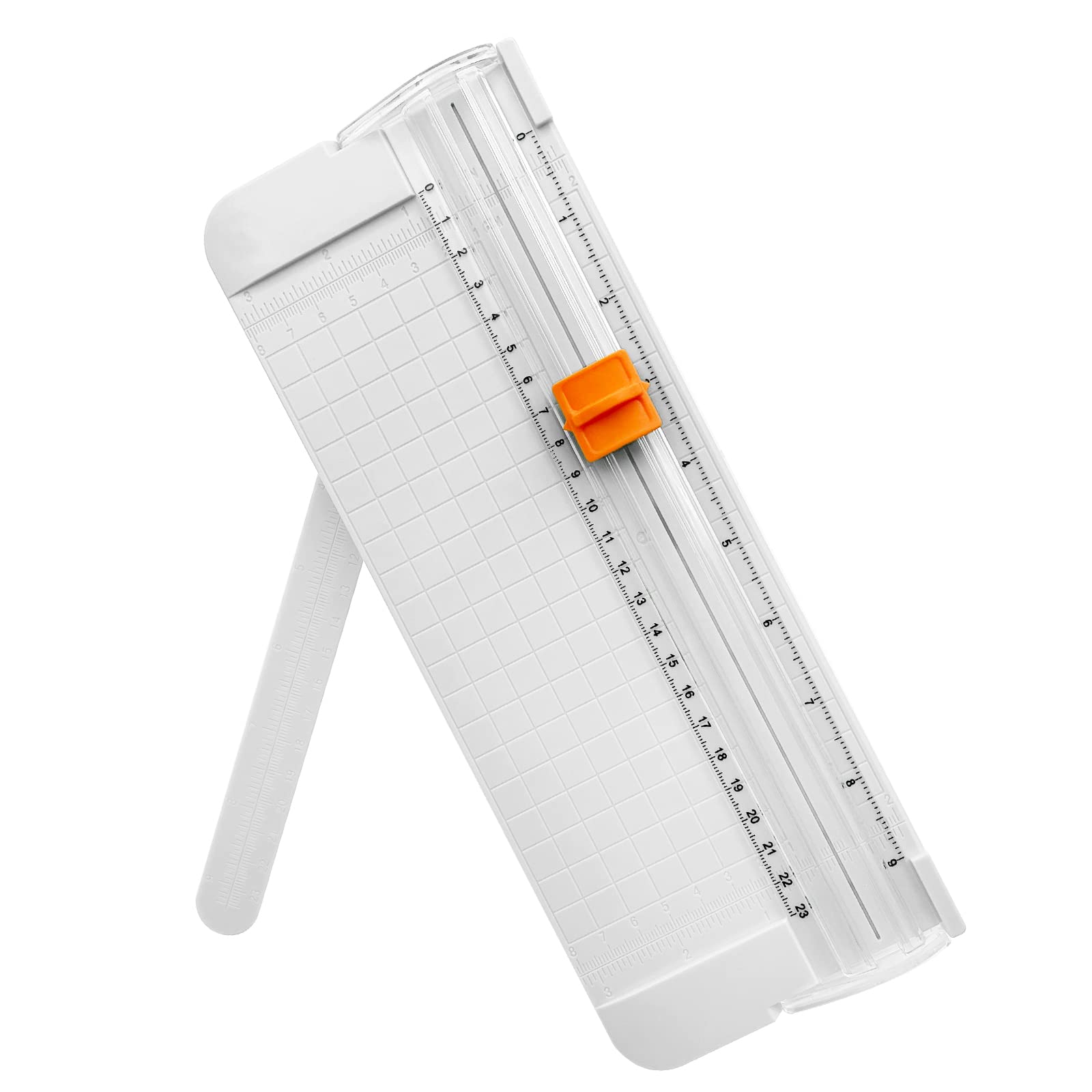 QYQRQF Paper Cutter, A4 Paper Trimmer with Security Safeguard & Side Ruler Portable Straight Edge Cutter for Scrapbooking Craft Paper, Photos, Label, Cardstock (White)